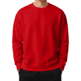 thumbnail image 1 of Hanes Perfect Sweats Crewneck Sweatshirt, Men's Long Sleeve Pullover Fleece, Athletic Red, S, 1 of 5