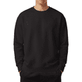 thumbnail image 1 of Hanes Perfect Sweats Crewneck Sweatshirt, Men's Long Sleeve Pullover Fleece, Black, 2XL, 1 of 5
