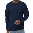 thumbnail image 1 of Hanes Perfect Sweats Crewneck Sweatshirt, Men's Long Sleeve Pullover Fleece, Navy, 3XL, 1 of 5
