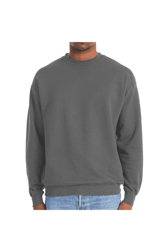 Perfect Sweats Crewneck Sweatshirt, Men's Long Sleeve Pullover Fleece, Smoke Grey, L