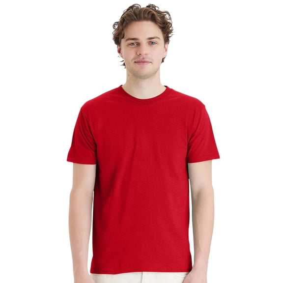 Hanes Perfect-T T-Shirt Short Sleeve Crewneck Tee Shirts for Men (Athletic Red, S)