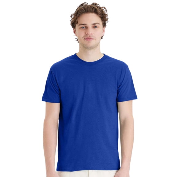 Hanes Perfect-T T-Shirt Short Sleeve Crewneck Tee Shirts for Men (Deep Royal, L)