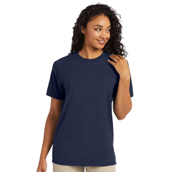 Hanes Perfect-T T-Shirt Short Sleeve Crewneck Tee Shirts for Men (Heather Navy, 2XL)