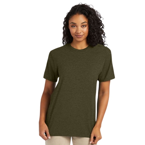 Hanes Perfect-T T-Shirt Short Sleeve Crewneck Tee Shirts for Men (Military Green Heather, XL)