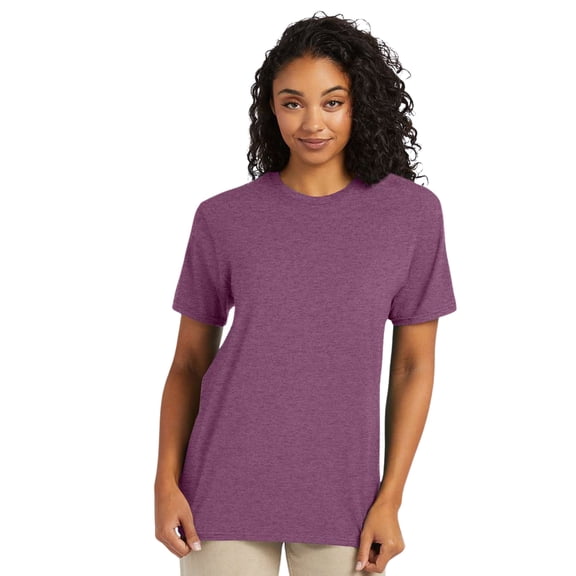 Hanes Perfect-T T-Shirt Short Sleeve Crewneck Tee Shirts for Men (Purple Rain Heather, L)