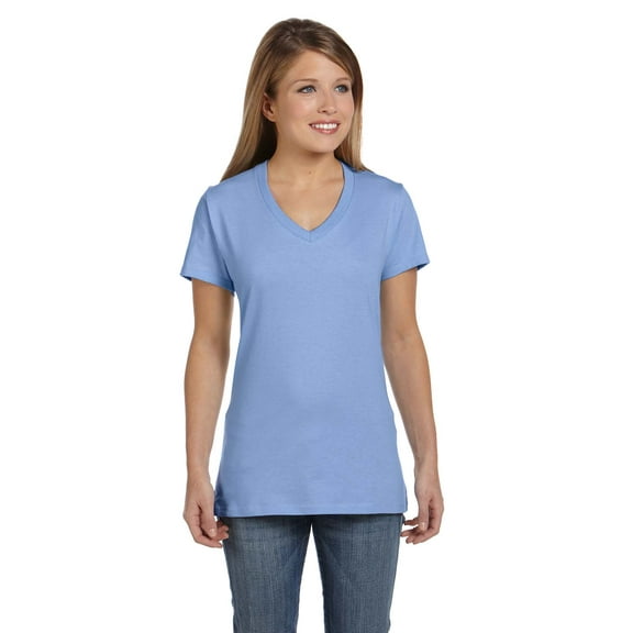 Hanes - Perfect-T Women’s V-Neck T-Shirt - S04V, Light Blue, S, Pack Of 3, Tshirts for Women