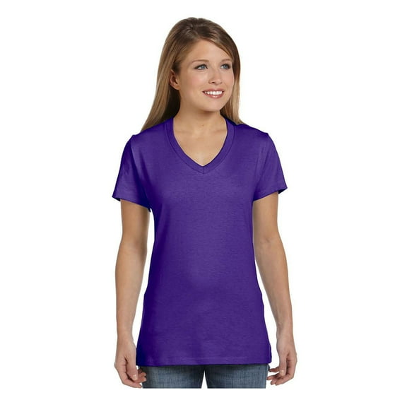 Hanes - Perfect-T Womenâ€™s V-Neck T-Shirt - S04V