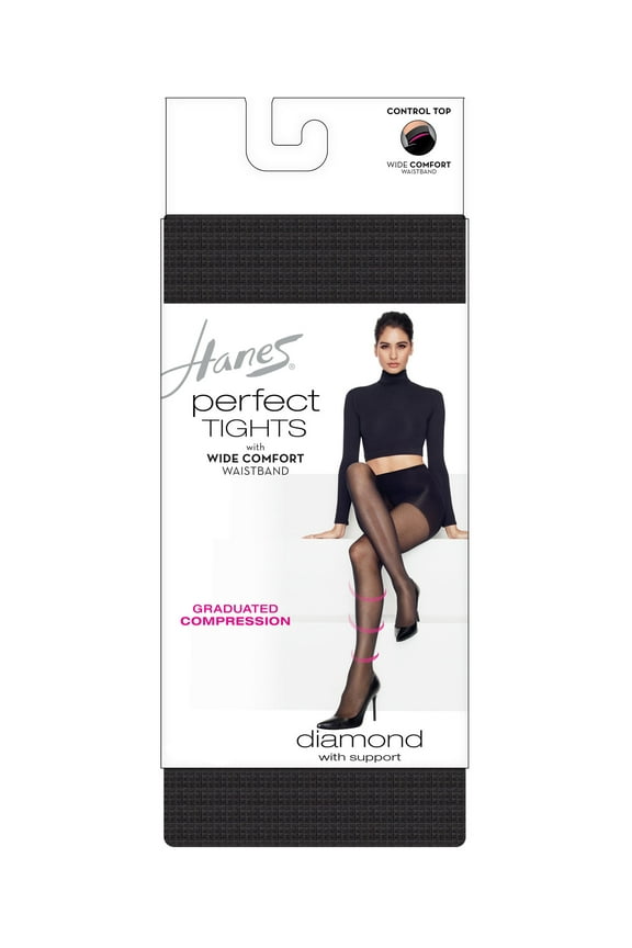 Perfect Tights with Compression Diamond and Control Top Black