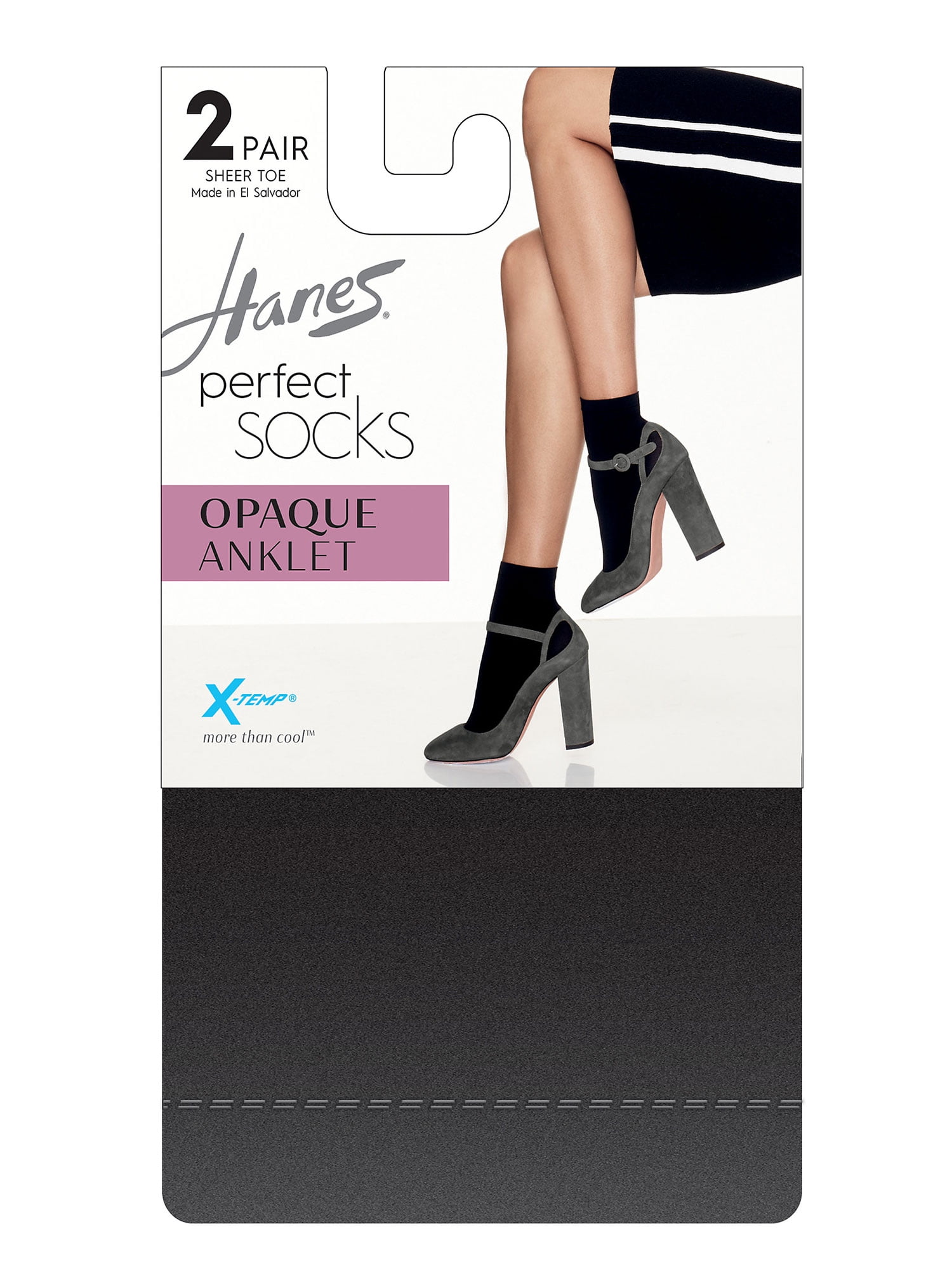 Hanes Perfect XTemp® Opaque Anklet Socks 2Pack Grey 1 Women's