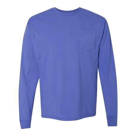 Hanes Comfortwash Garment Dyed Long Sleeve Tee Shirt with Pocket, Men's Sizes S-3XL