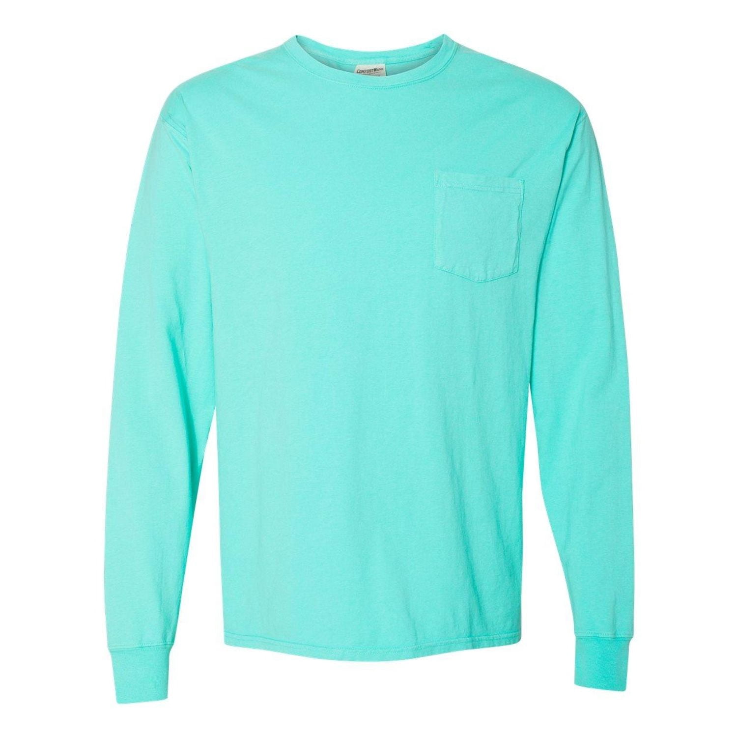 Hanes Comfortwash Garment Dyed Long Sleeve Tee Shirt with Pocket, Men's Sizes S-3XL