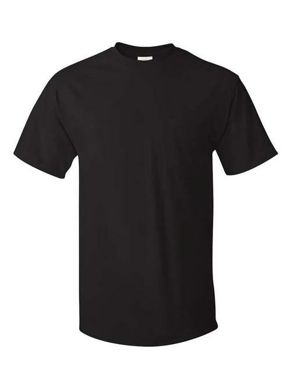 Pocket T-Shirt Undershirts Size M, 6 Pack, Black (Men's)