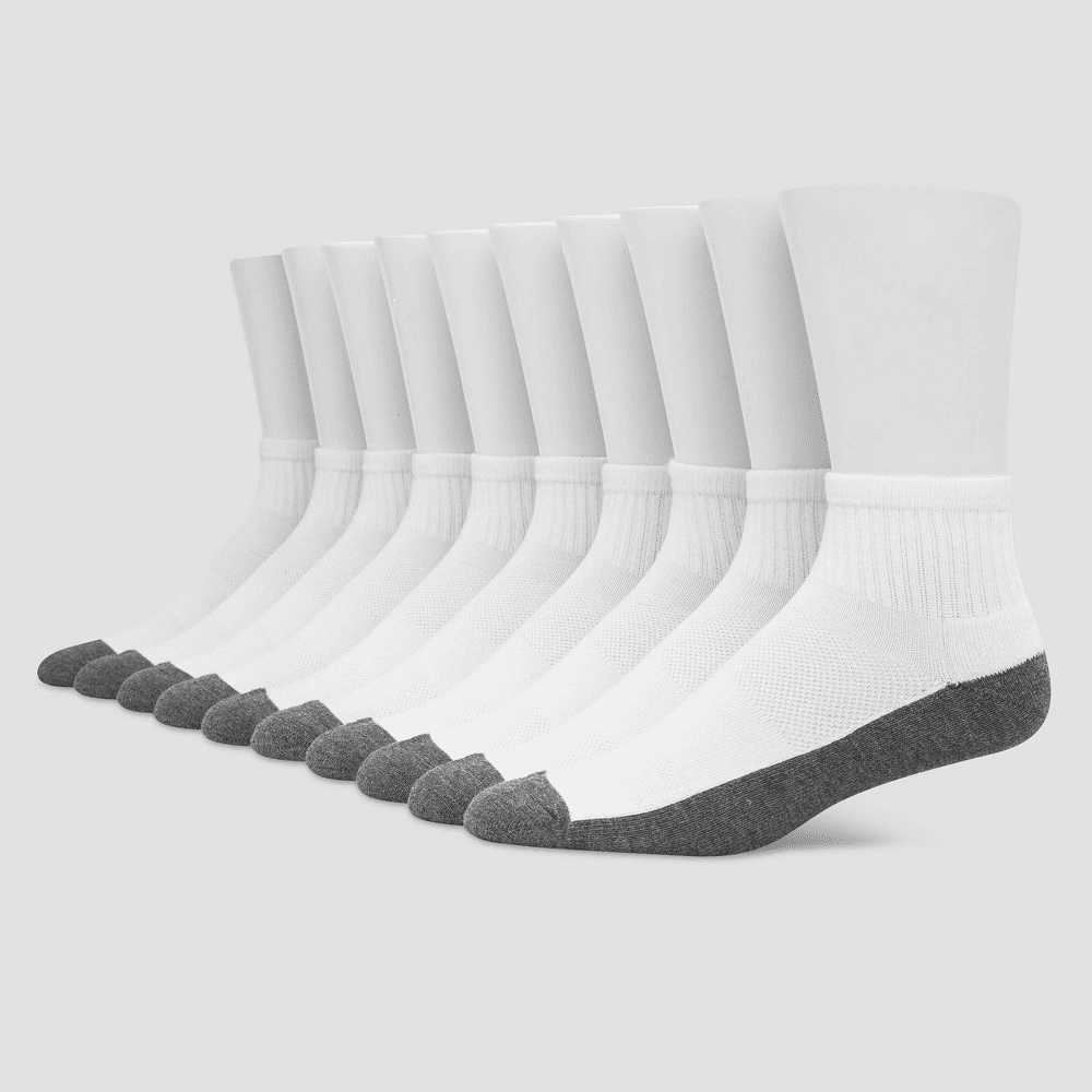 Hanes Premium Men's Big & Tall Cool Comfort Ankle Socks 10pk - White, 12-14