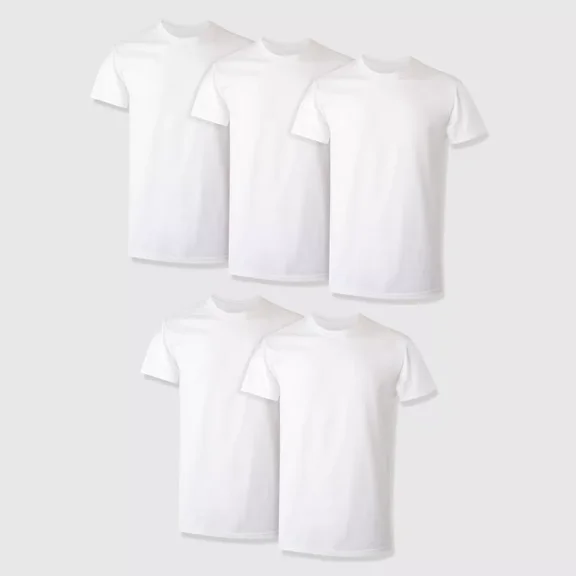 Hanes Premium Men's Short Sleeve Crewneck T-Shirt 5pk - White L
