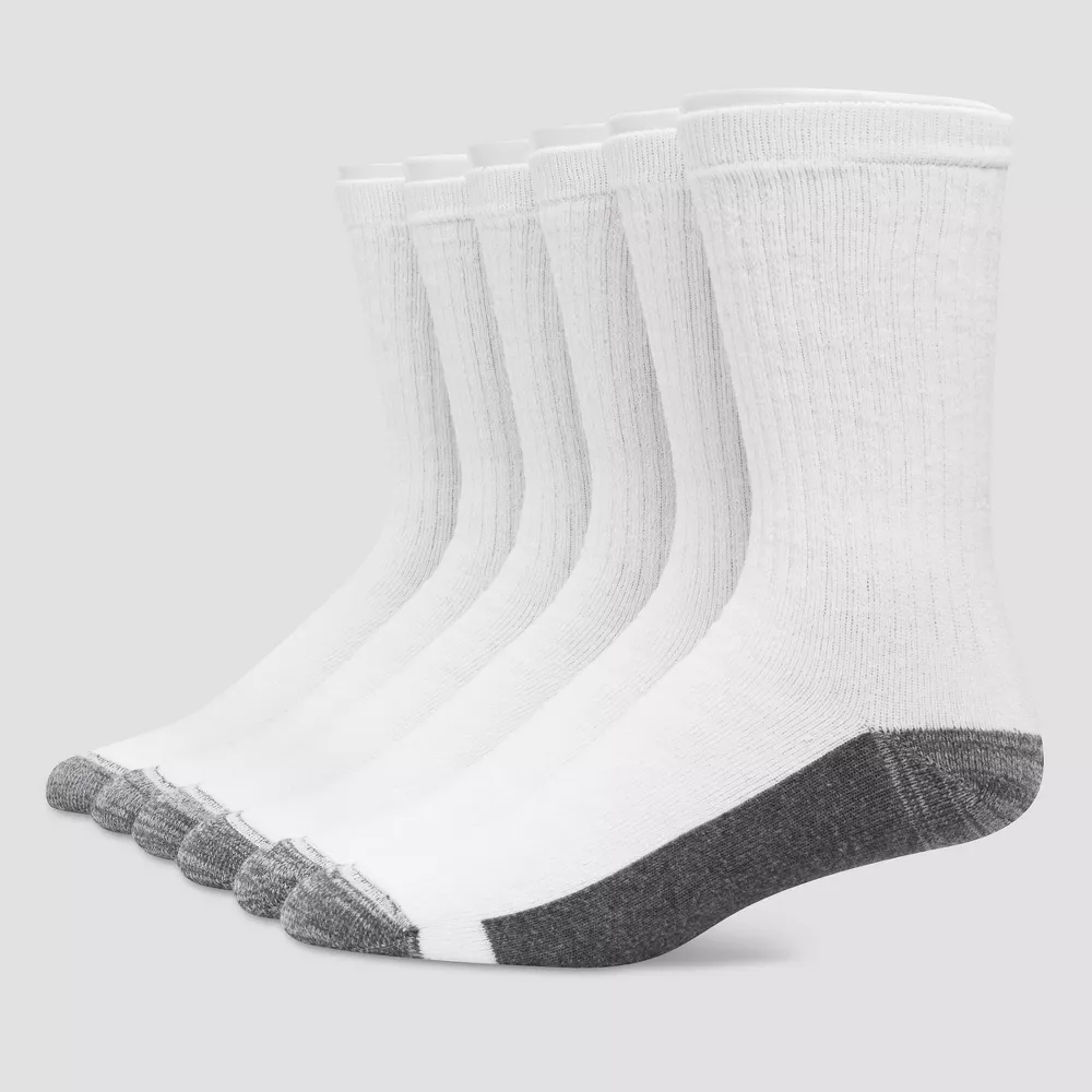 Hanes Premium Men's X-Temp Ultra Cushion Crew Socks - 6 Pack - Size: 6 ...