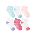 thumbnail image 1 of Hanes Premium Pure Comfort Infant/Toddler Girls' Ankle Socks Pack, 6-Pack, Gripper Foot, ComfortSoft Yarn Pink/White 4T/5T, 1 of 3
