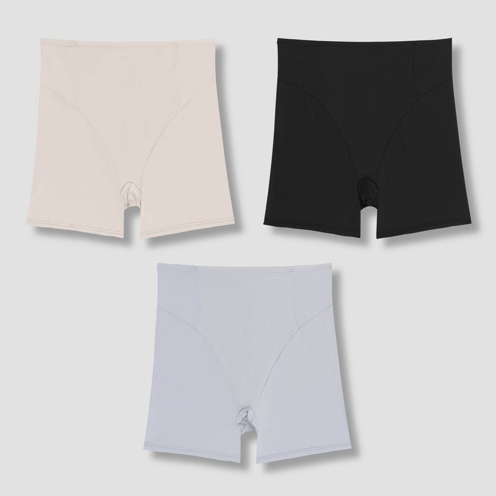 Hanes Premium Women's 3pk Body Toner Mid Thigh Briefs Underwear - Color May  Vary S, MultiColored 