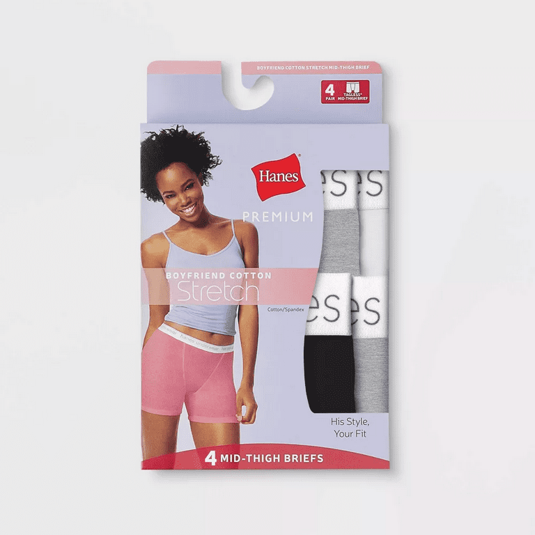 Hanes premium women's 4pk comfortsoft waistband with cotton long leg boxer briefs best sale