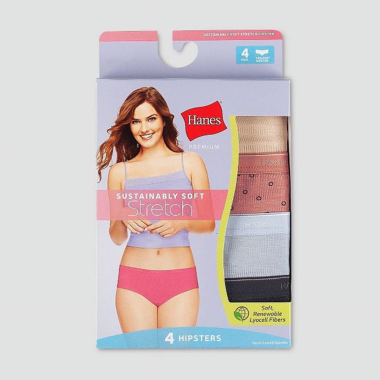 Hanes Premium Women's 4pk Sustainably Soft Hipster Underwear