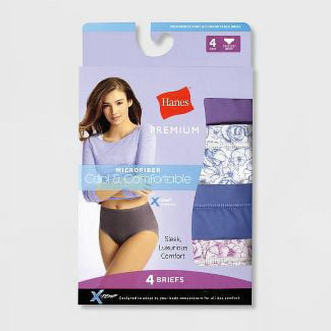 Hanes Premium Women's Cool & Comfortable 4 pack Microfiber Briefs -  (Multicolor, 2XL) 