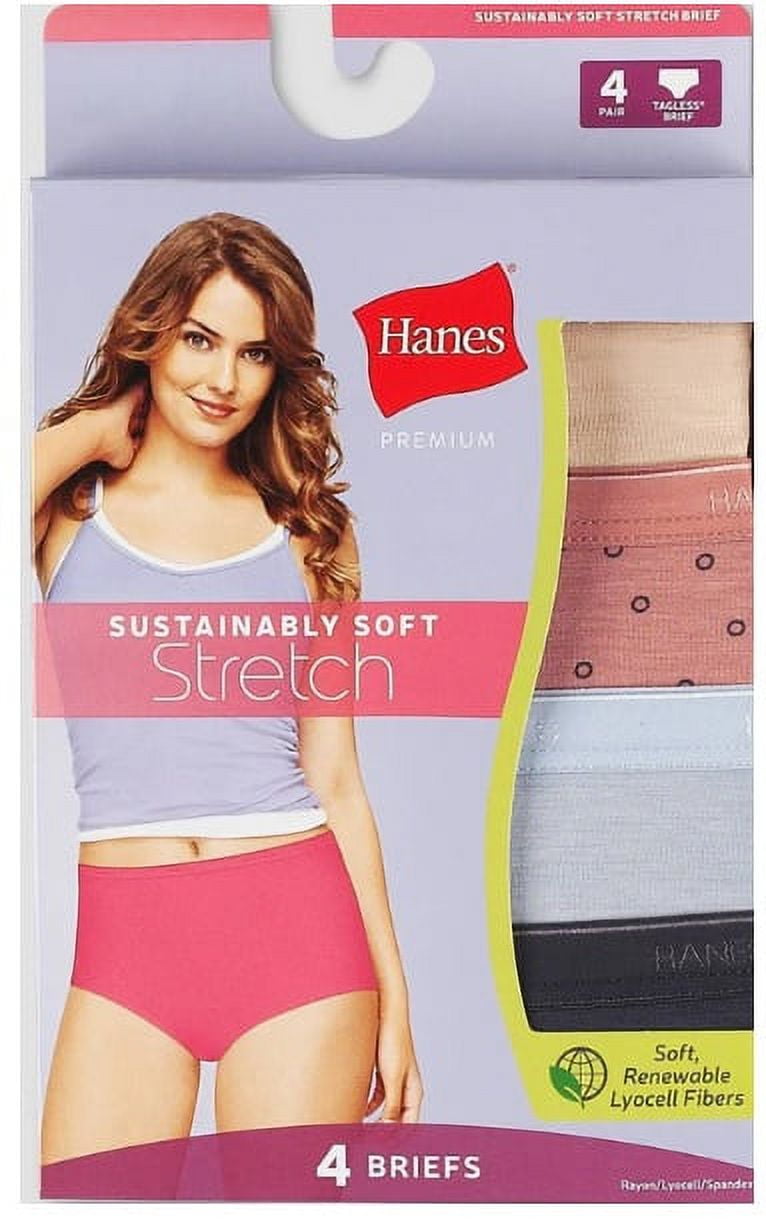 Hanes Premium Women's 4pk Sustainably Soft Briefs - (Multicolor, 2XL) 