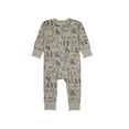 thumbnail image 1 of Hanes Pure Comfort Baby Long Sleeve Footless Sleep N' Play, Organic Cotton, Boys & Girls Beige Animals 3MTH, 1 of 4