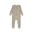 thumbnail image 1 of Hanes Pure Comfort Baby Long Sleeve Footless Sleep N' Play, Organic Cotton, Boys & Girls Beige Forest Animals 6MTH, 1 of 4
