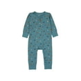 thumbnail image 1 of Hanes Pure Comfort Baby Long Sleeve Footless Sleep N' Play, Organic Cotton, Boys & Girls Teal Animals 24MTH, 1 of 4