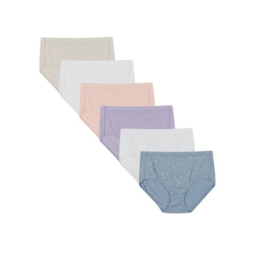 Hanes Pure Comfort Women’s Briefs Underwear, 100% Organic Cotton, Assorted Colors, 6-Pack
