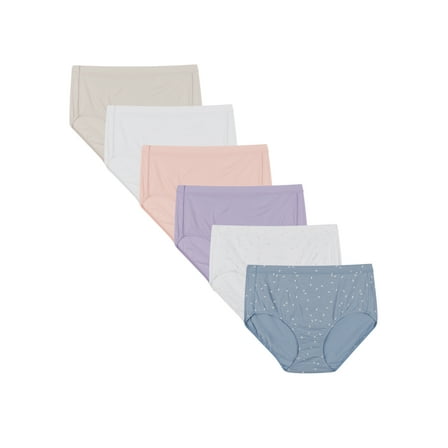 Hanes Womens Underwear Briefs, 6-Pack, Pure Comfort Organic Cotton Brief Panties, Full Coverage