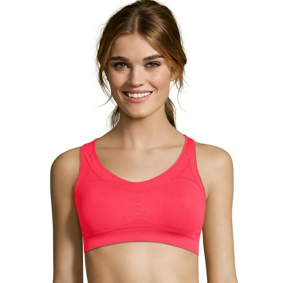Hanes Racerback Sports Bra Womens Seamless Jog Fitness Running Workout Wirefree