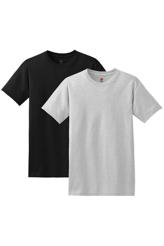 Red Label Men's FreshIQ ComfortSoft Crewneck T-Shirt (Bonus Pack) (XX-Large, Black & Grey)