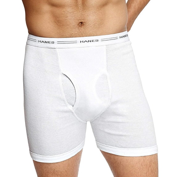 Hanes Red Label Men's Hanes 10-Pack Boxer Brief White, Medium