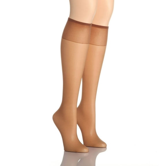 Silk Reflections Womens 2-Pack Knee High Sandalfoot