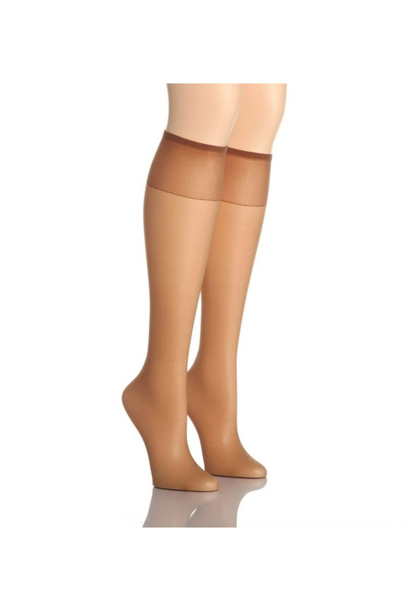 Silk Reflections Womens 2-Pack Knee High Sandalfoot