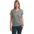 thumbnail image 1 of Hanes Relaxed Fit Women's ComfortSoft V-Neck T-Shirt Light Steel, 1 of 2