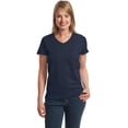 thumbnail image 1 of Hanes Relaxed Fit Women's ComfortSoft V-Neck T-Shirt Navy, 1 of 2