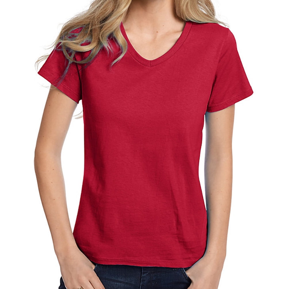 Hanes Relaxed Fit Women's Comfortsoft& VNeck TShirt