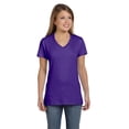 thumbnail image 1 of Hanes S04V Cotton Women's Short Sleeve Nano Cotton V-Neck Tee XX-Large Purple - 5 Pack, 1 of 1