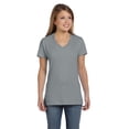thumbnail image 1 of Hanes - Perfect-T Women’s V-Neck T-Shirt - S04V, Vintage Gray, XS, Pack Of 2, Tshirts for Women, 1 of 1