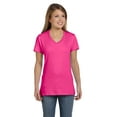 thumbnail image 1 of Hanes - Perfect-T Women’s V-Neck T-Shirt - S04V, Wow Pink, 2X, Pack Of 5, Tshirts for Women, 1 of 1