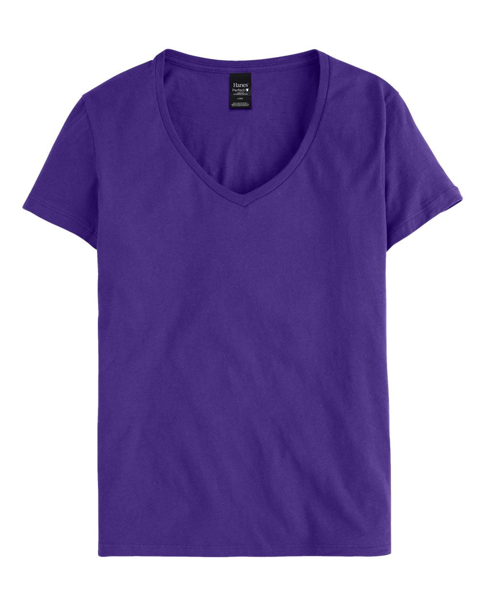 Hanes S04V Ladies' 4.5 oz. 100% Ringspun Cotton Nano-T V-Neck T-Shirt ...