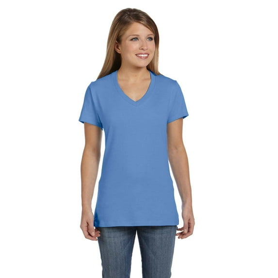 Hanes S04V Ladies Nano-T Cotton V-Neck T-Shirt