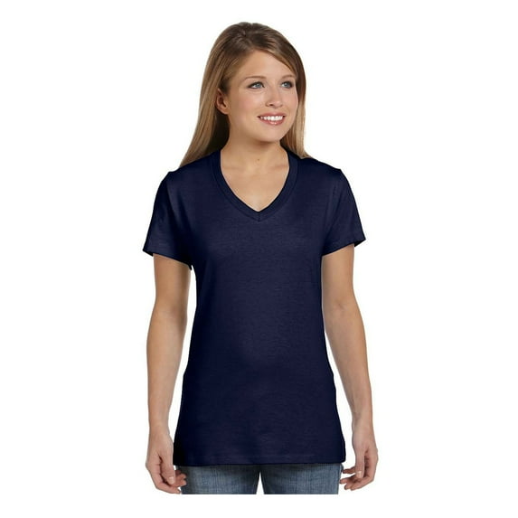 Hanes S04V Ladies Nano-T Cotton V-Neck T-Shirt