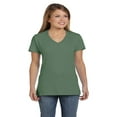 thumbnail image 1 of Hanes - Perfect-T Women’s V-Neck T-Shirt - S04V, 2XL, Vintage Green, 1 of 1