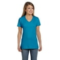 thumbnail image 1 of Hanes S04V Ladies Nano-T Cotton V-Neck T-Shirt, 1 of 1