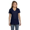thumbnail image 1 of Hanes S04V Ladies Nano-T Cotton V-Neck T-Shirt, 1 of 1
