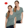 thumbnail image 1 of Hanes S04V Ladies Nano-T Cotton V-Neck T-Shirt, 1 of 1