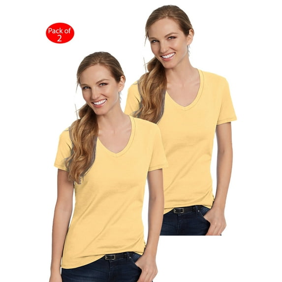 Hanes S04V Ladies Nano-T Cotton V-Neck T-Shirt