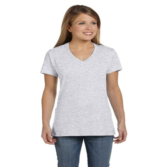 Hanes S04V Ladies Nano-T Cotton V-Neck T-Shirt